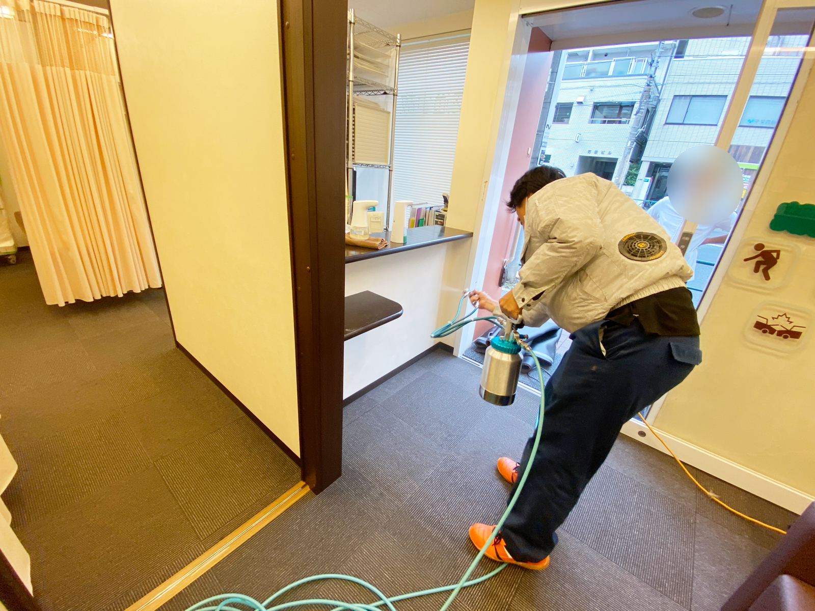 Professional application of PALCCOAT photocatalytic coating onto high touch surfaces inside a medical clinic