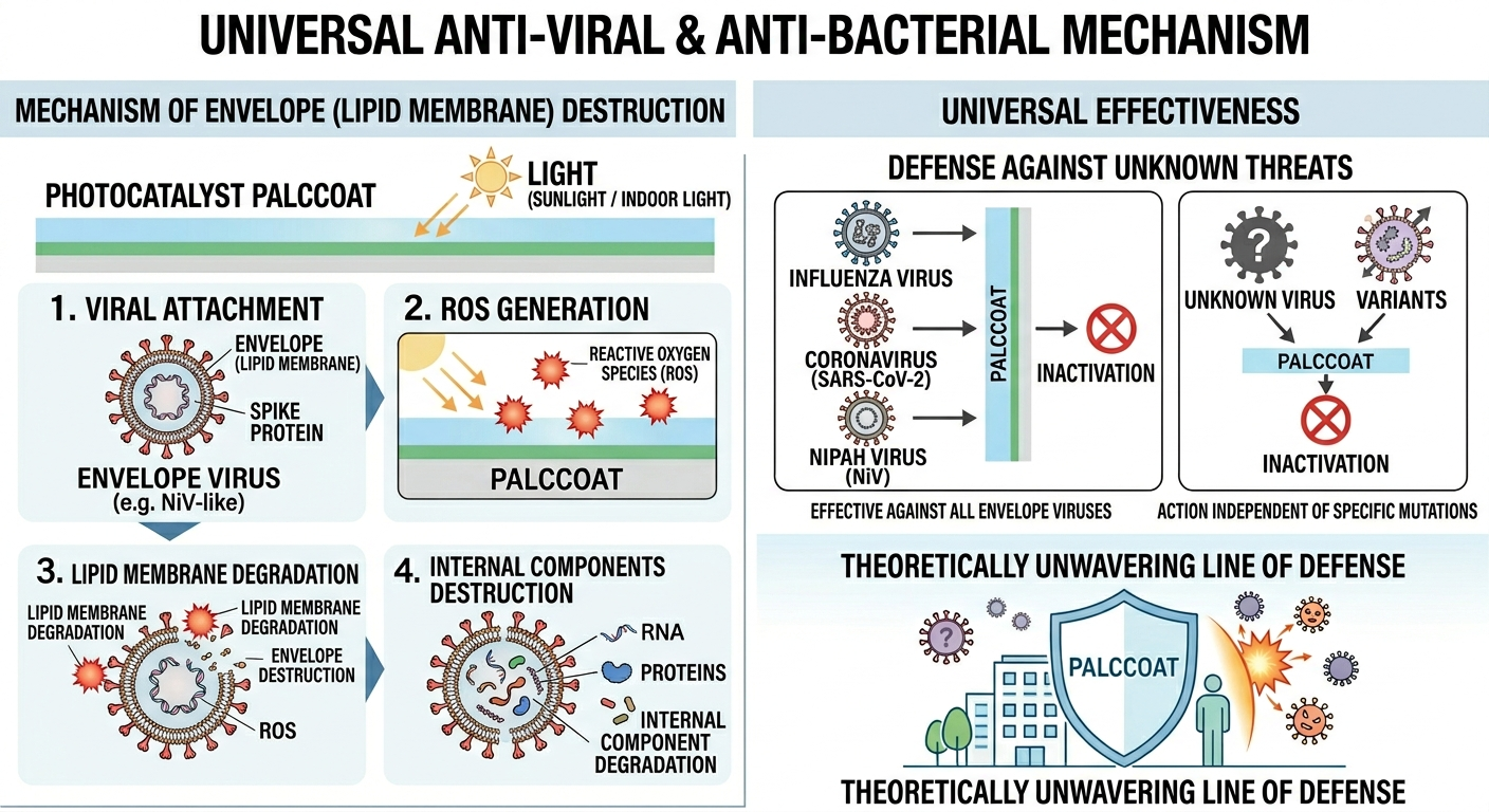 Mechanism of viral envelope destruction